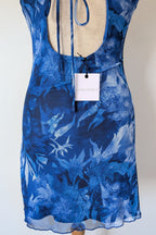 Luck & Trouble Lovesick Recycled Mesh Dress in Blue Size 16 BNWT RRP $70