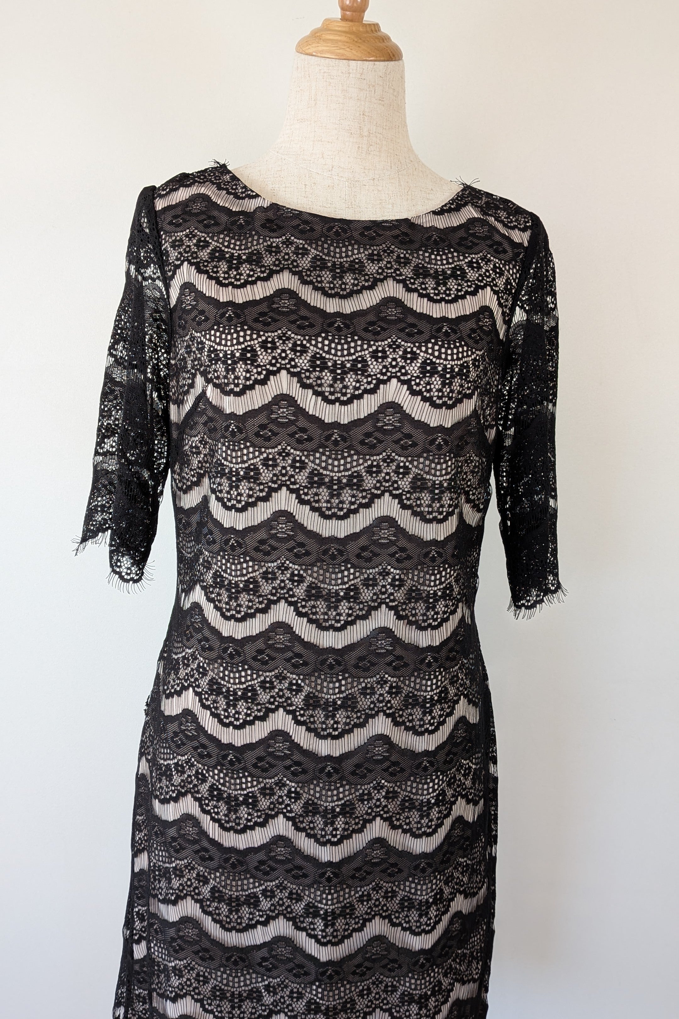 Bariano Black Lace Overlay Dress Size 14 Brand New With Tags RRP $159.95
