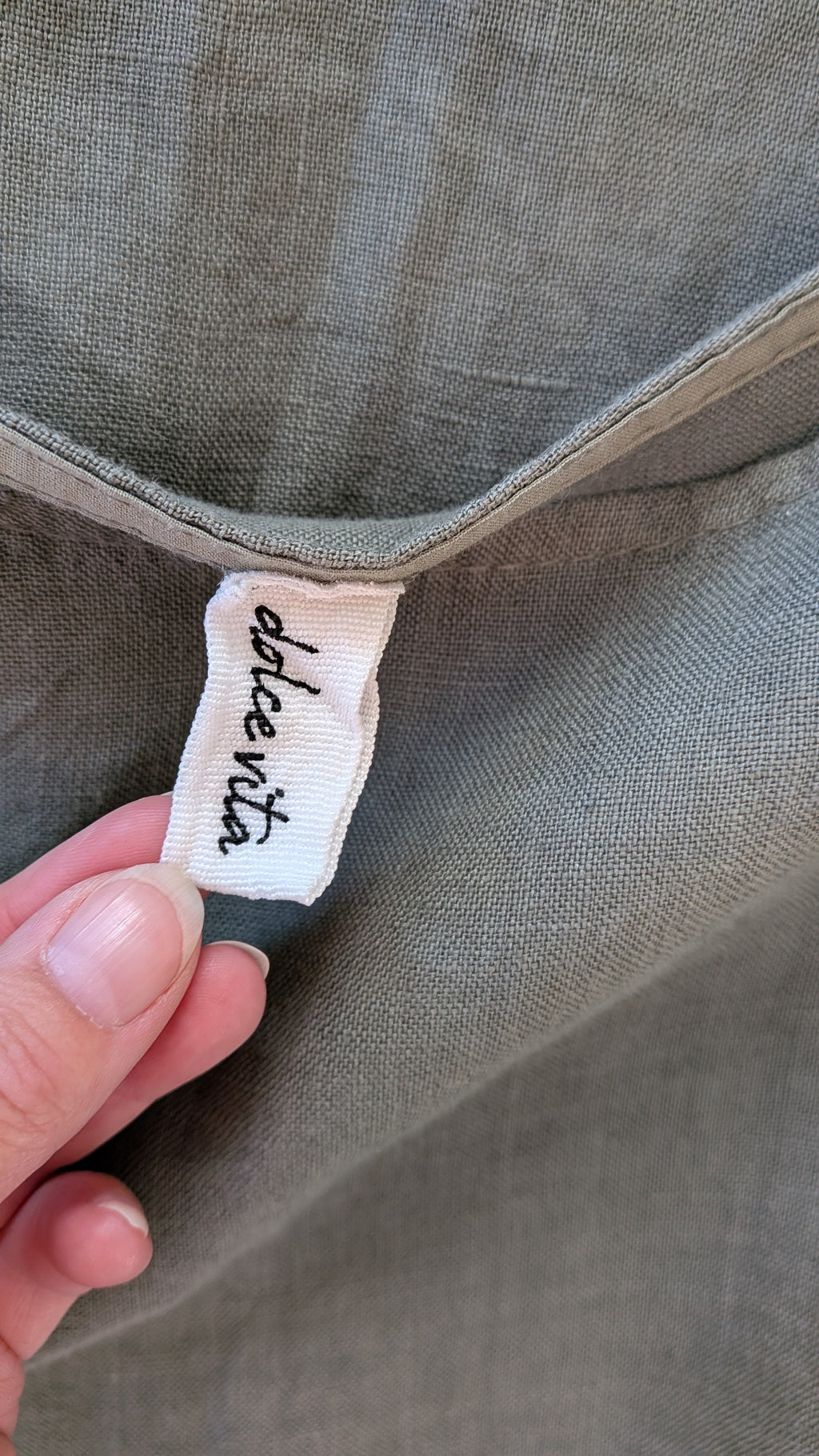 Dolce Vita Italian Linen Top in Khaki One Size