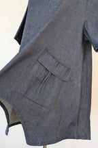 158C Blue Denim Cotton Blend Top in One Size