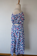 Witchery Linen One Shoulder Watercolour Print Midi Dress with Cut Out Size 16