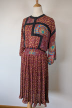 Vintage 80s Diane Freis Georgette Dress Size L