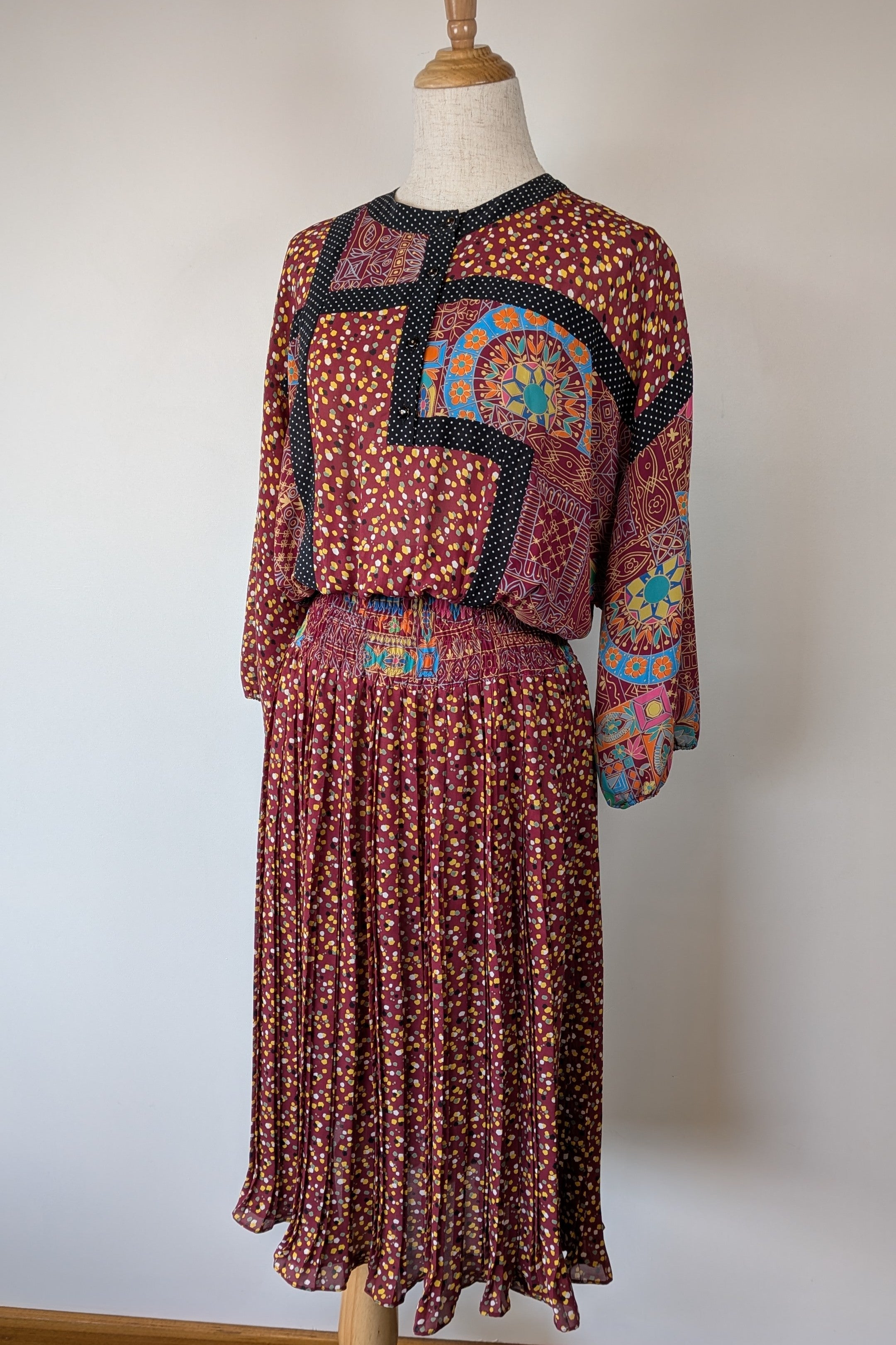 Vintage 80s Diane Freis Georgette Dress Size L