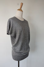 Country Road Grey Merino Wool & Silk Asymmetric Long Knit Top Size XXS
