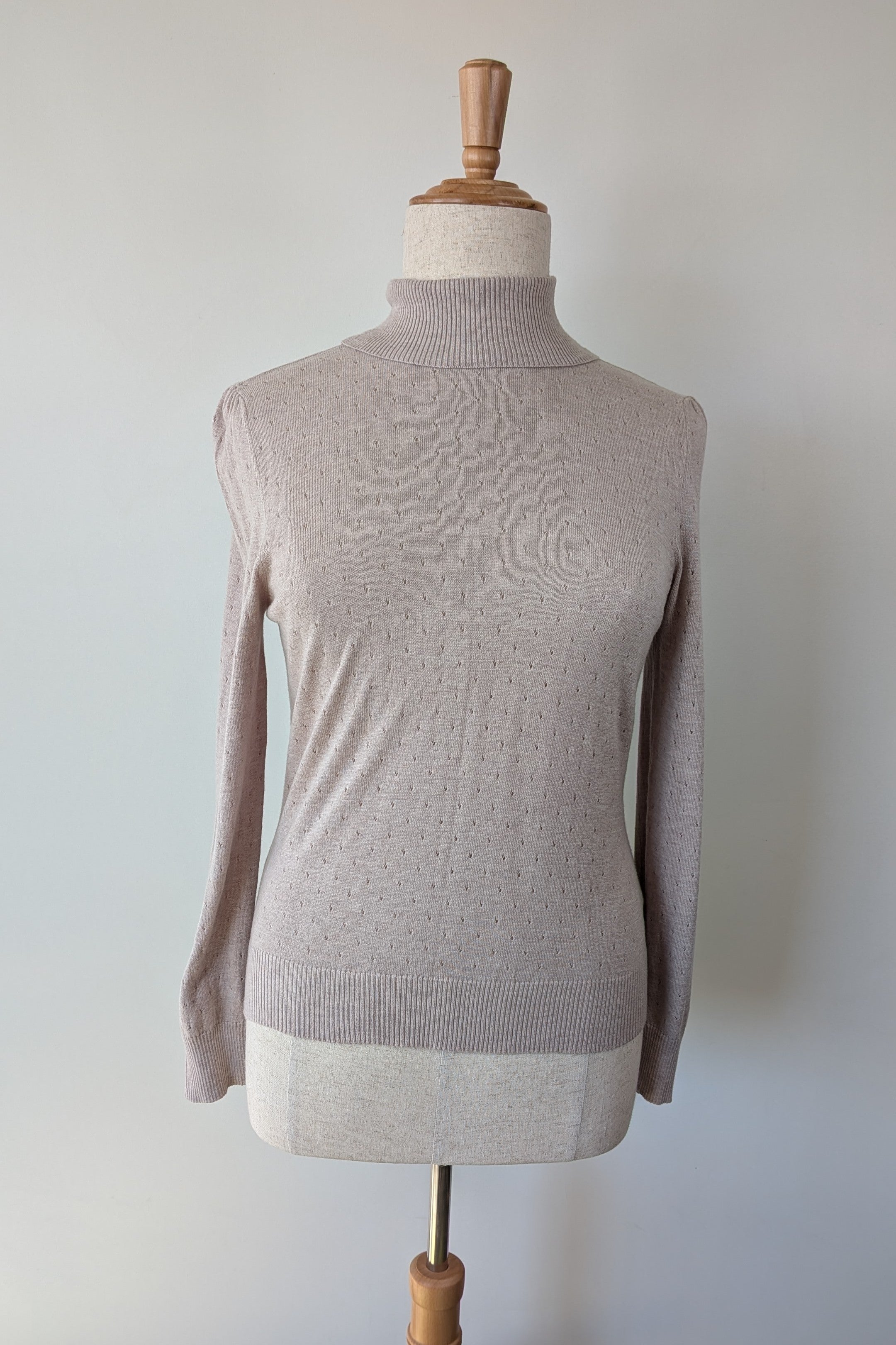 Khoko Pointelle Roll Neck Cinnamon Jumper Size L Brand New With Tags RRP $49.95
