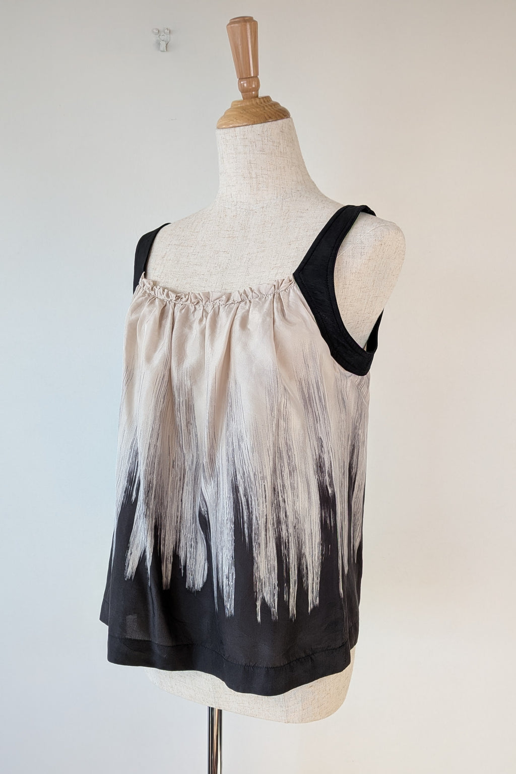 Jane Lamerton Petites Silk Abstract Monochrome Top Size 10