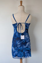 Luck & Trouble Lovesick Recycled Mesh Dress in Blue Size 16 BNWT RRP $70