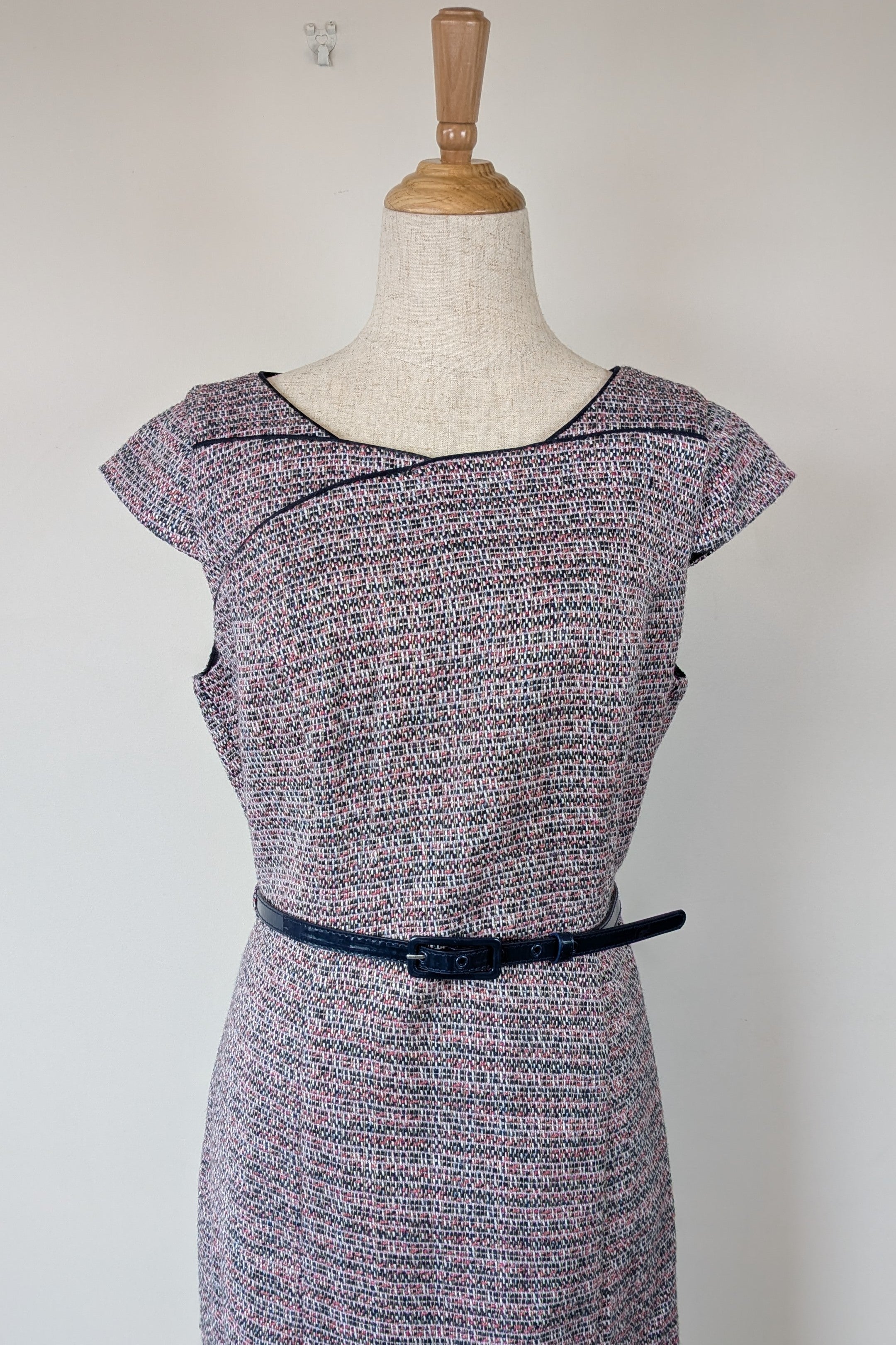 Review Tweed Pencil Dress with Belt Size 12