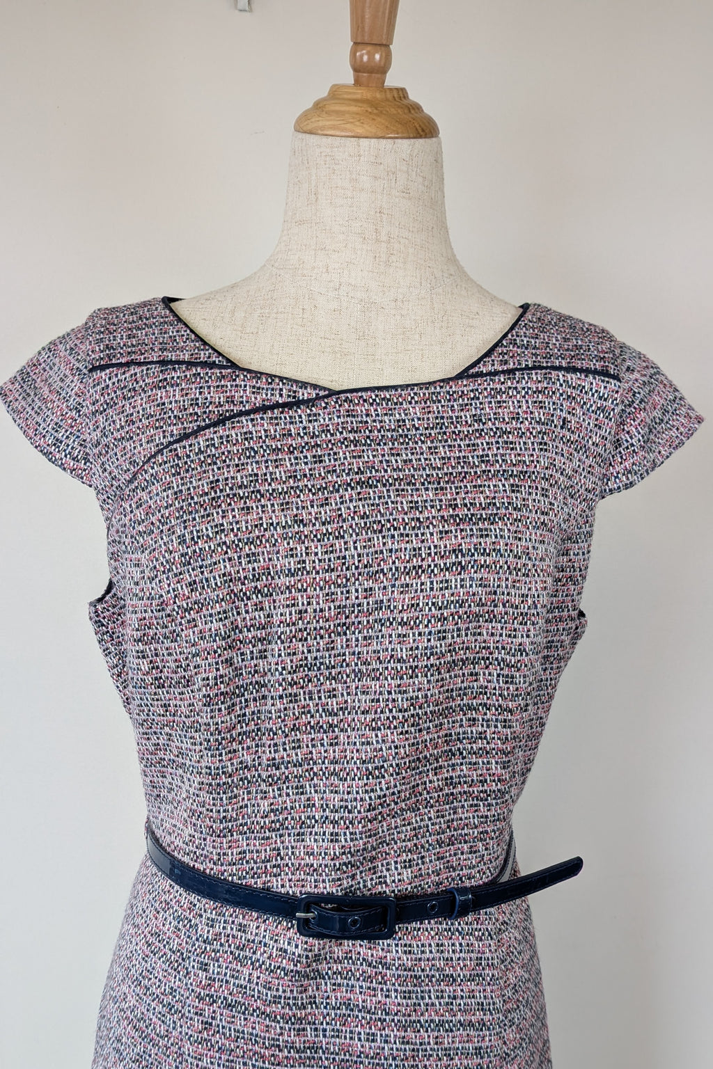 Review Tweed Pencil Dress with Belt Size 12