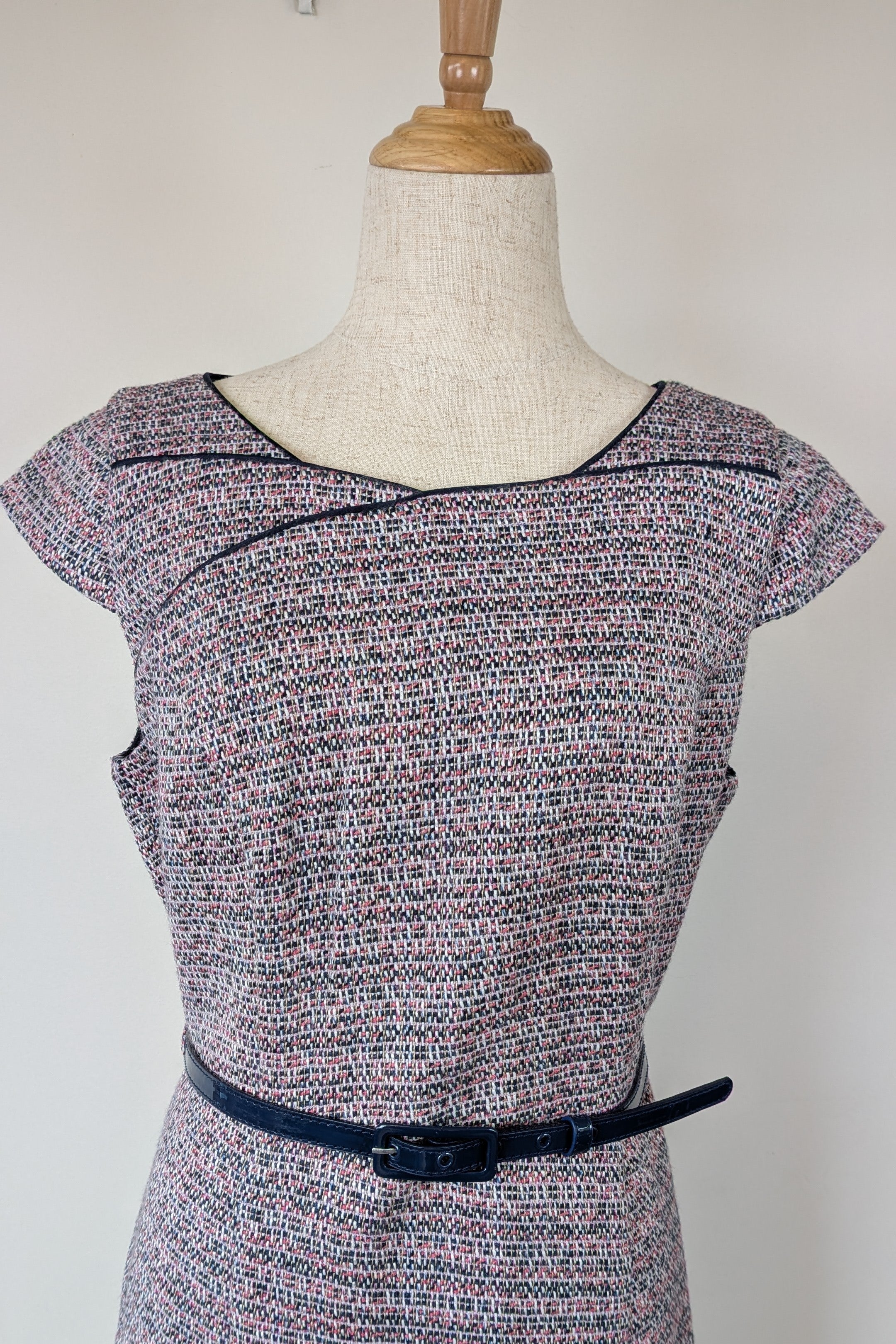 Review Tweed Pencil Dress with Belt Size 12