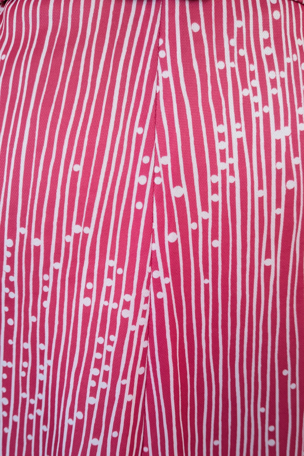 Vintage 80s Debra Fashions Melbourne Pink & White Abstract Pattern Shirtwaister Dress Size 10/12