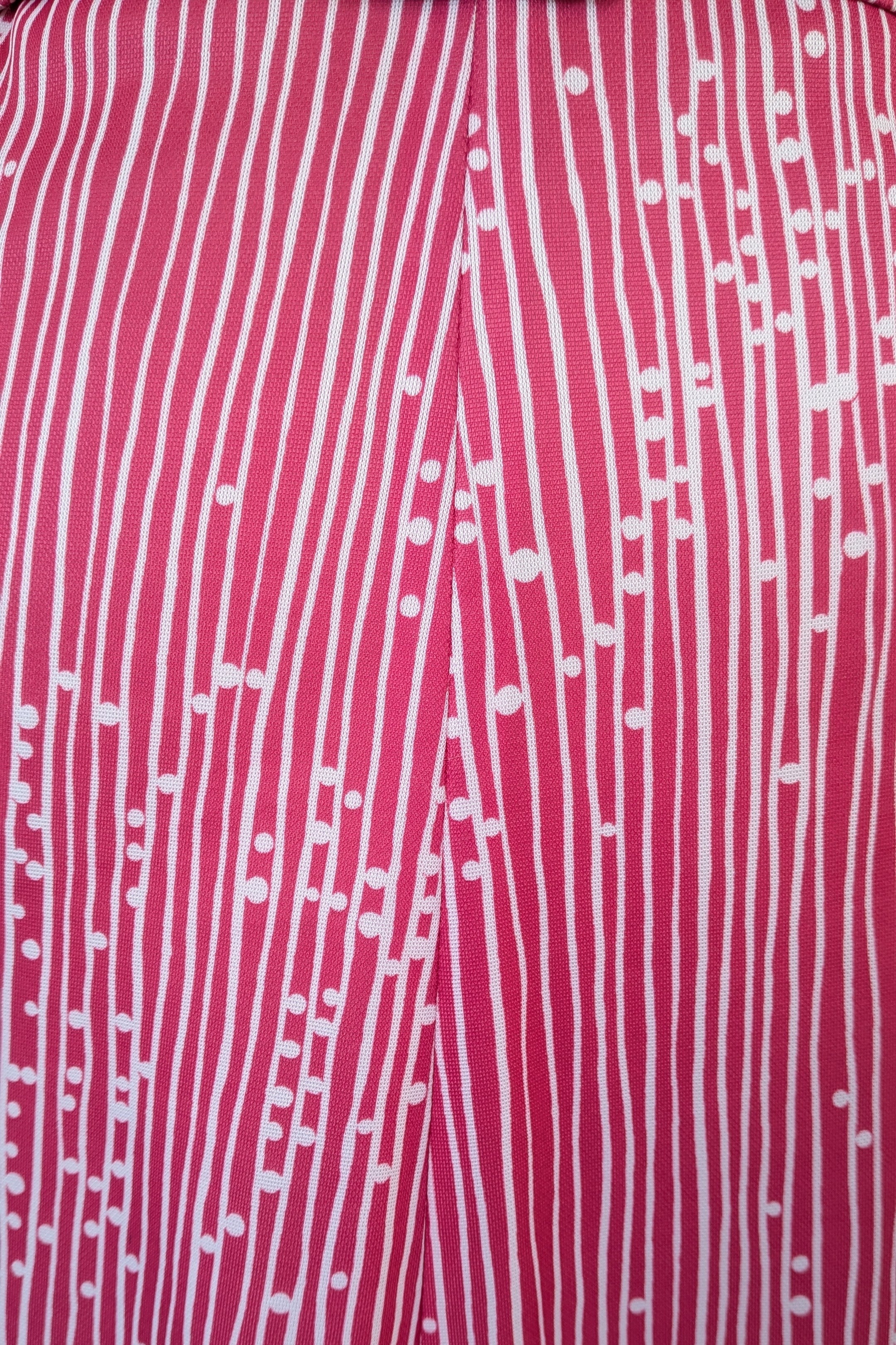 Vintage 80s Debra Fashions Melbourne Pink & White Abstract Pattern Shirtwaister Dress Size 10/12
