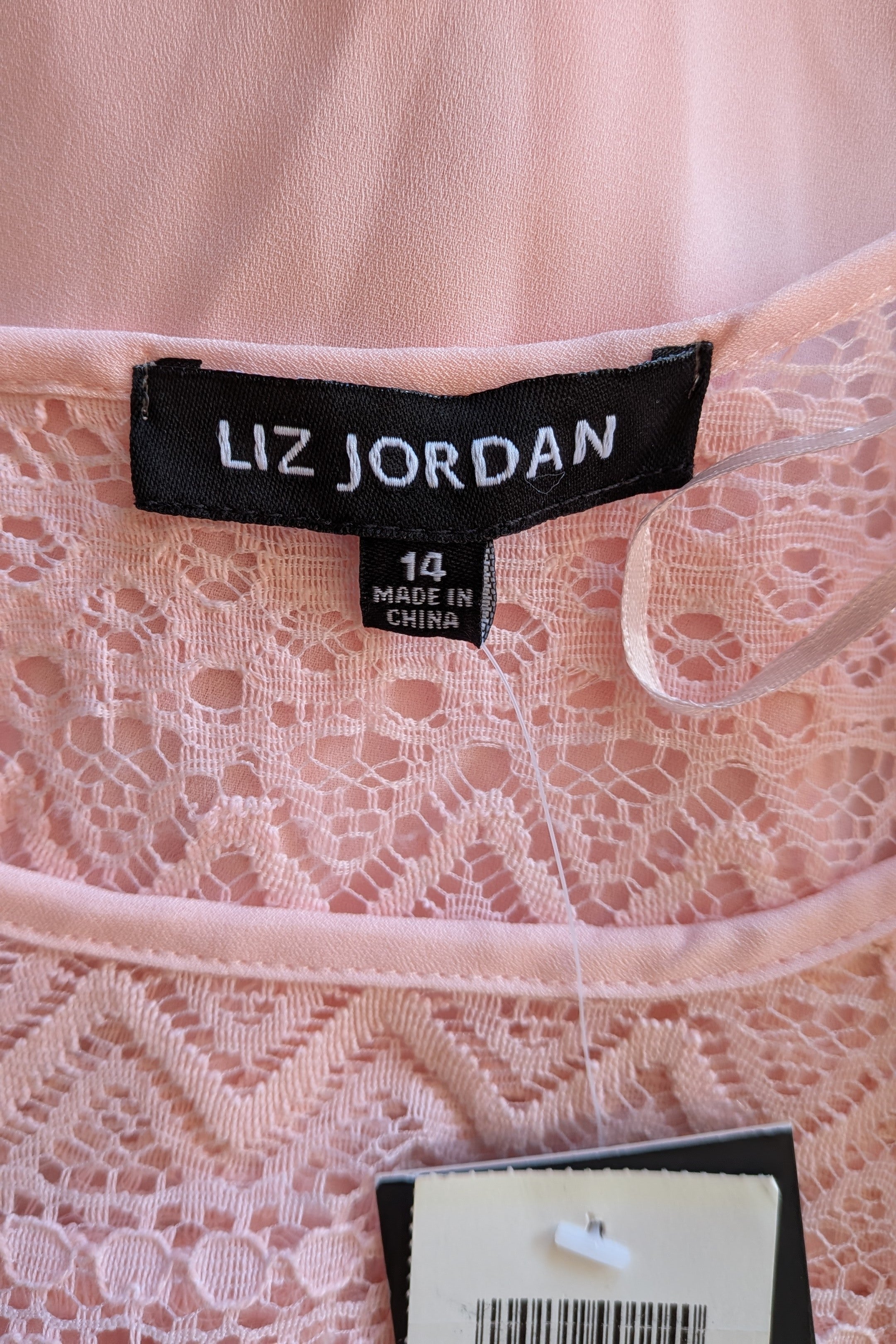 Liz Jordan Designer Collection Rue De Renne Pink Lace Trim Top Size 14 BNWT RRP $99.95
