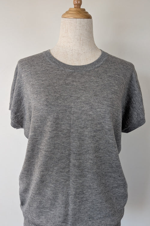 Country Road Grey Merino Wool & Silk Asymmetric Long Knit Top Size XXS