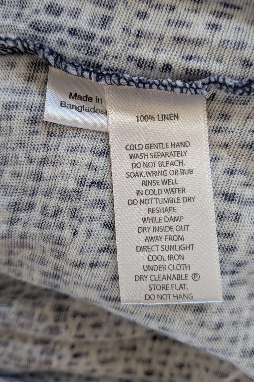 Sportscraft 100% Linen Blue & White Speckled Dress Size 8