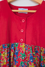 Vintage 80s GJ Design Australia Mr. Men Smock Dress Size 6
