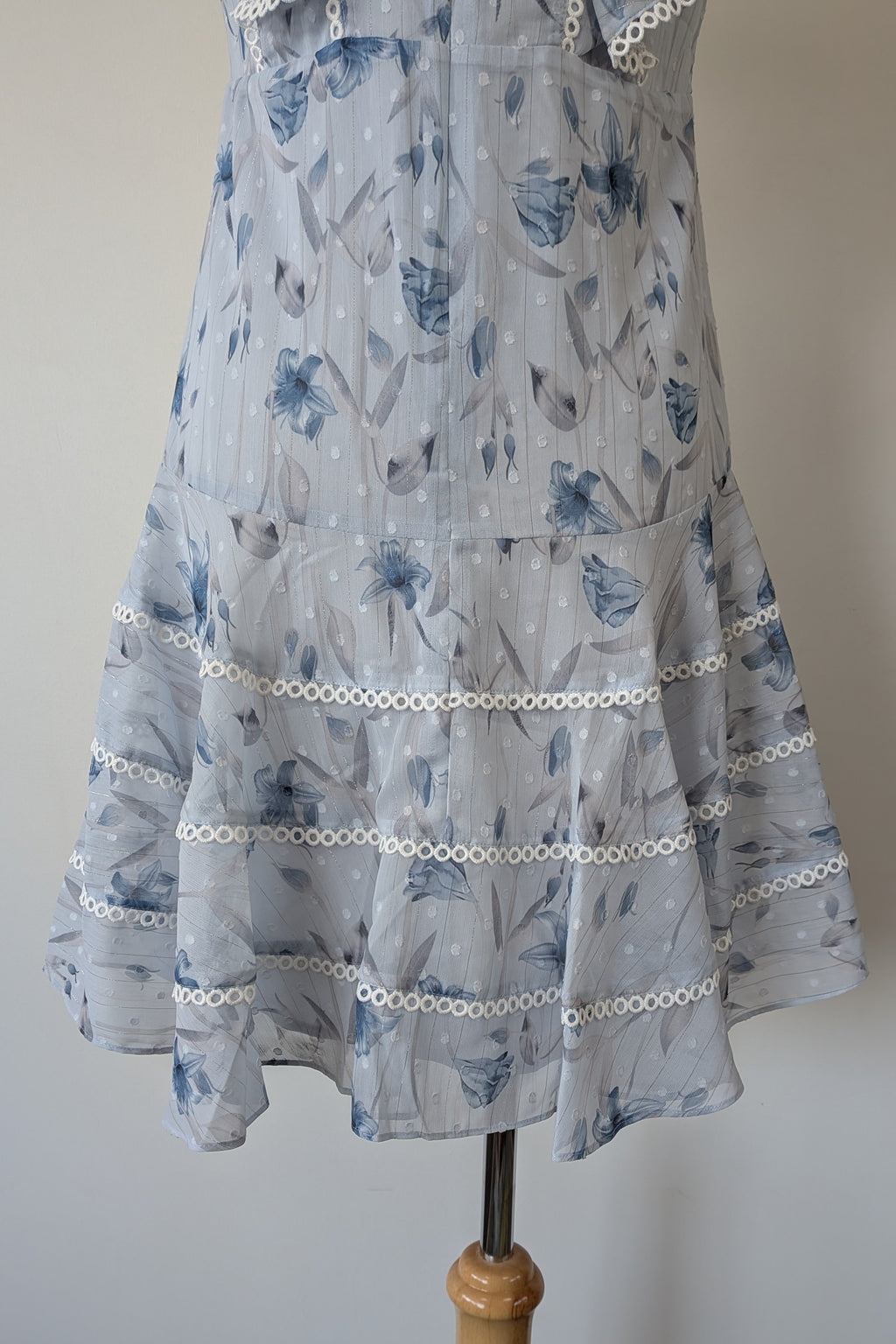 Bardot Junior Sadie Trim Dress in Blue Lily Size 16