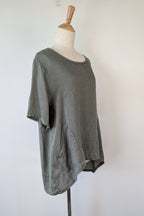 Dolce Vita Italian Linen Top in Khaki One Size