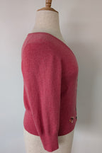 Boden Pink 100% Cashmere Floral Embroidered Cardigan Size 12/14