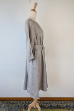 Stella Moda Linen Midi Dress in Grey in One Size