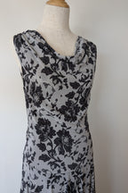 Vintage Y2K Tea Berry Floral Lace Cowl Neck Dress Size 8/10