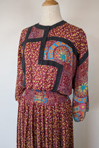 Vintage 80s Diane Freis Georgette Dress Size L