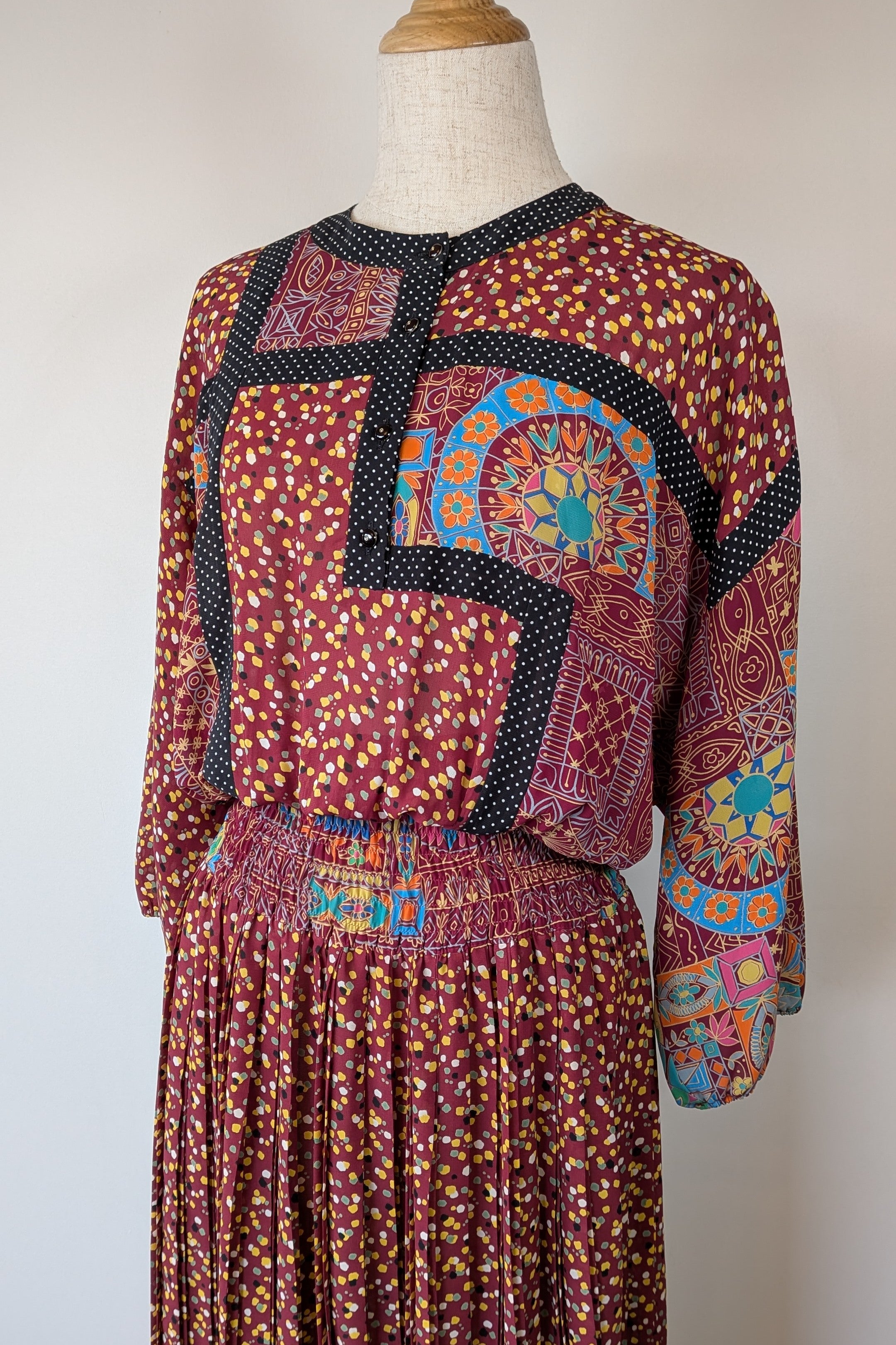 Vintage 80s Diane Freis Georgette Dress Size L