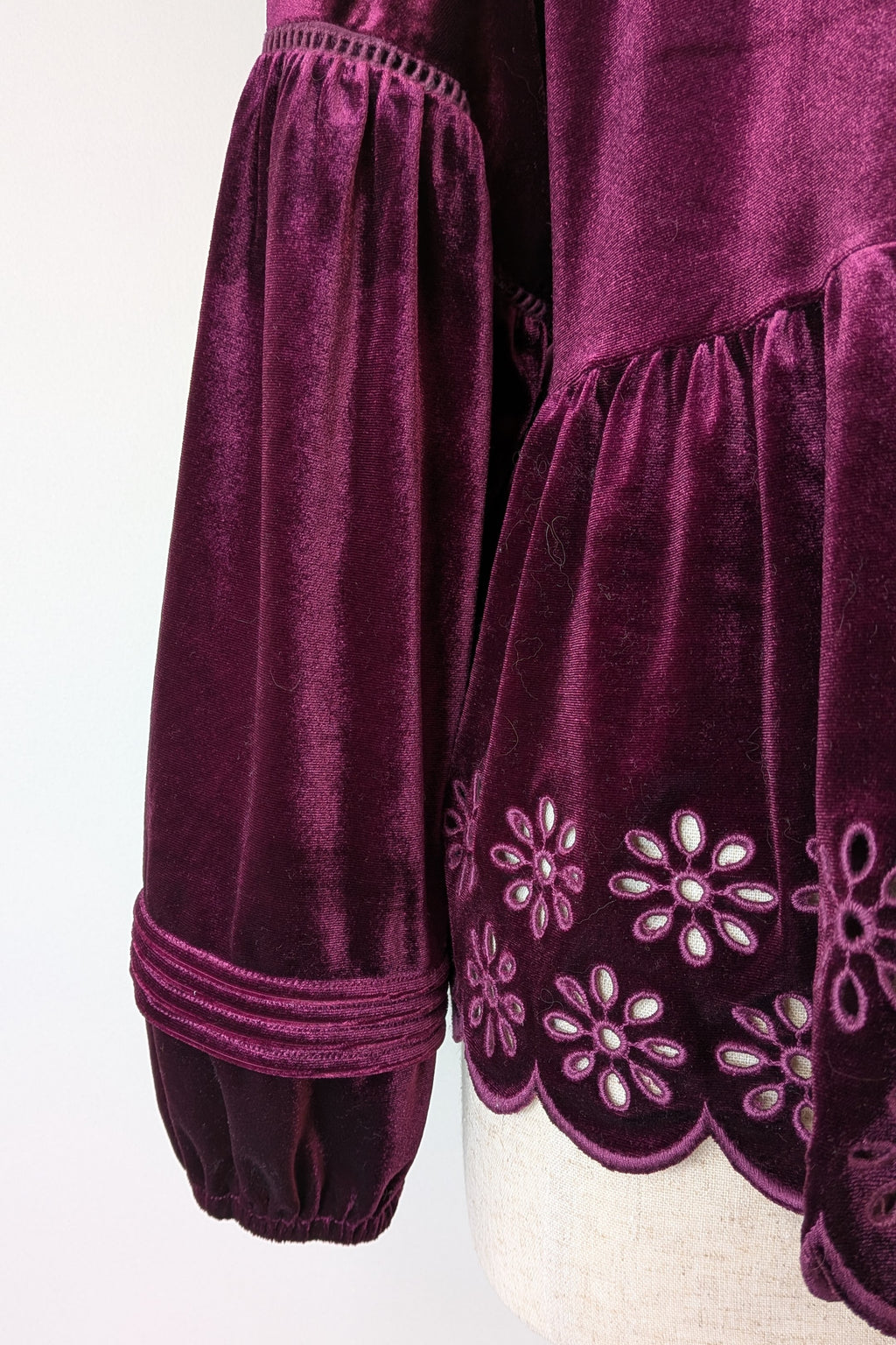 The Poetic Gypsy Burgundy Velvet Top Size 18/20