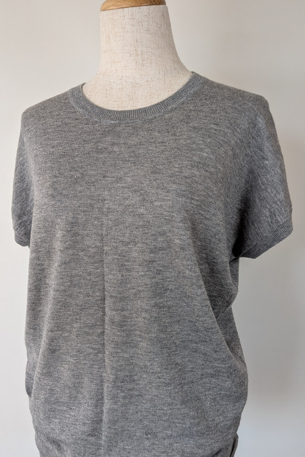 Country Road Grey Merino Wool & Silk Asymmetric Long Knit Top Size XXS