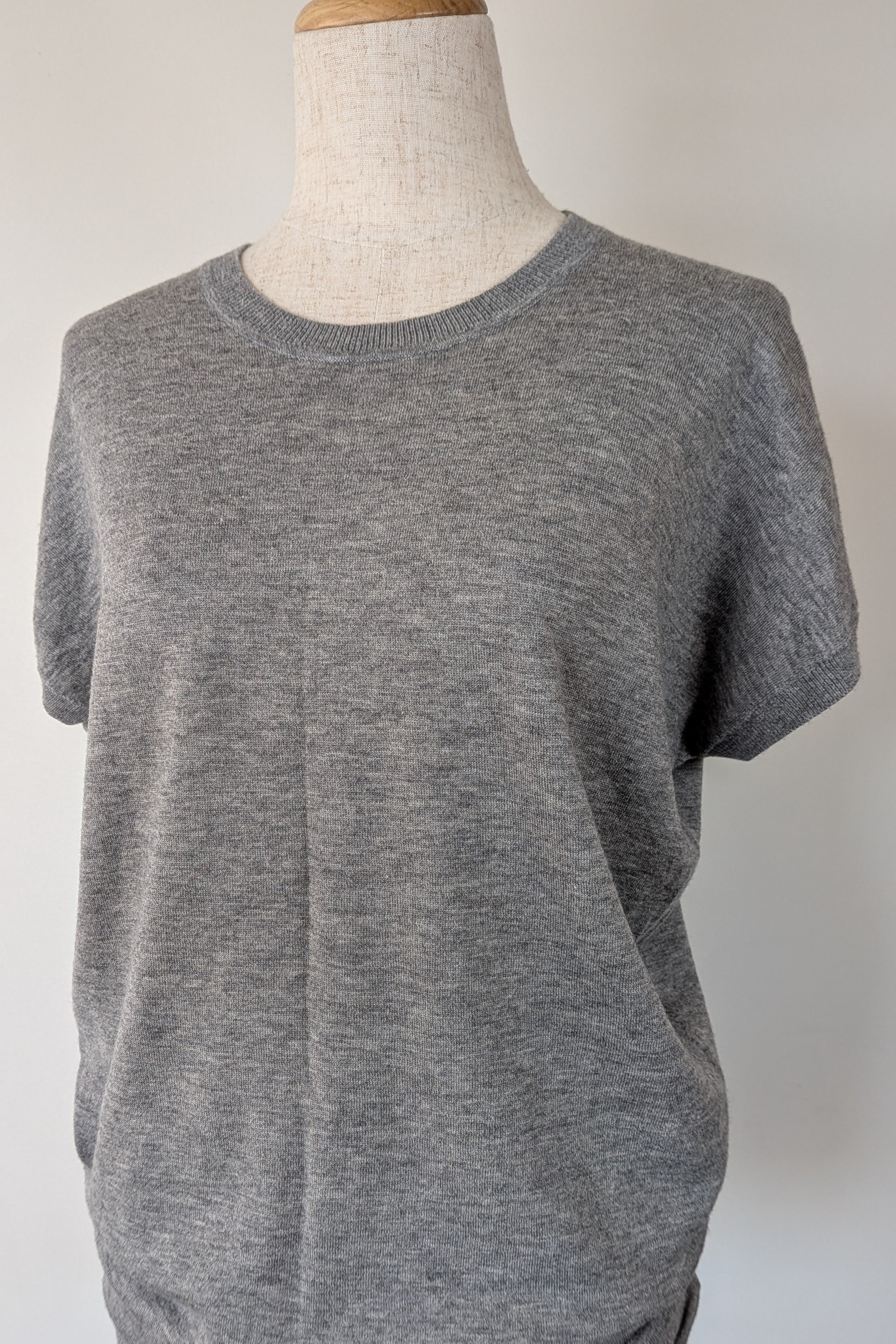 Country Road Grey Merino Wool & Silk Asymmetric Long Knit Top Size XXS