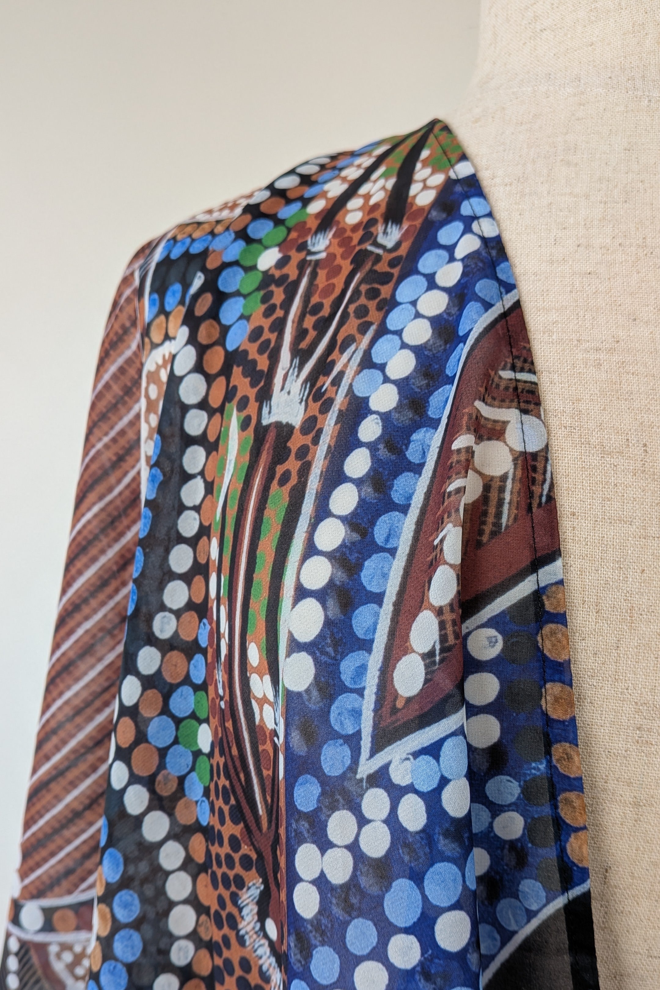 Lore Clothing Co. Aboriginal Art Healing Land Rivers Sea and Ocean Chiffon Shawl One Size Brand New With Tags RRP $64.95