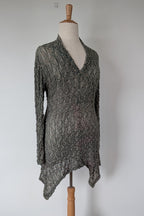 Vintage Y2K Envy Me Green Bouclé Weave Tunic One Size