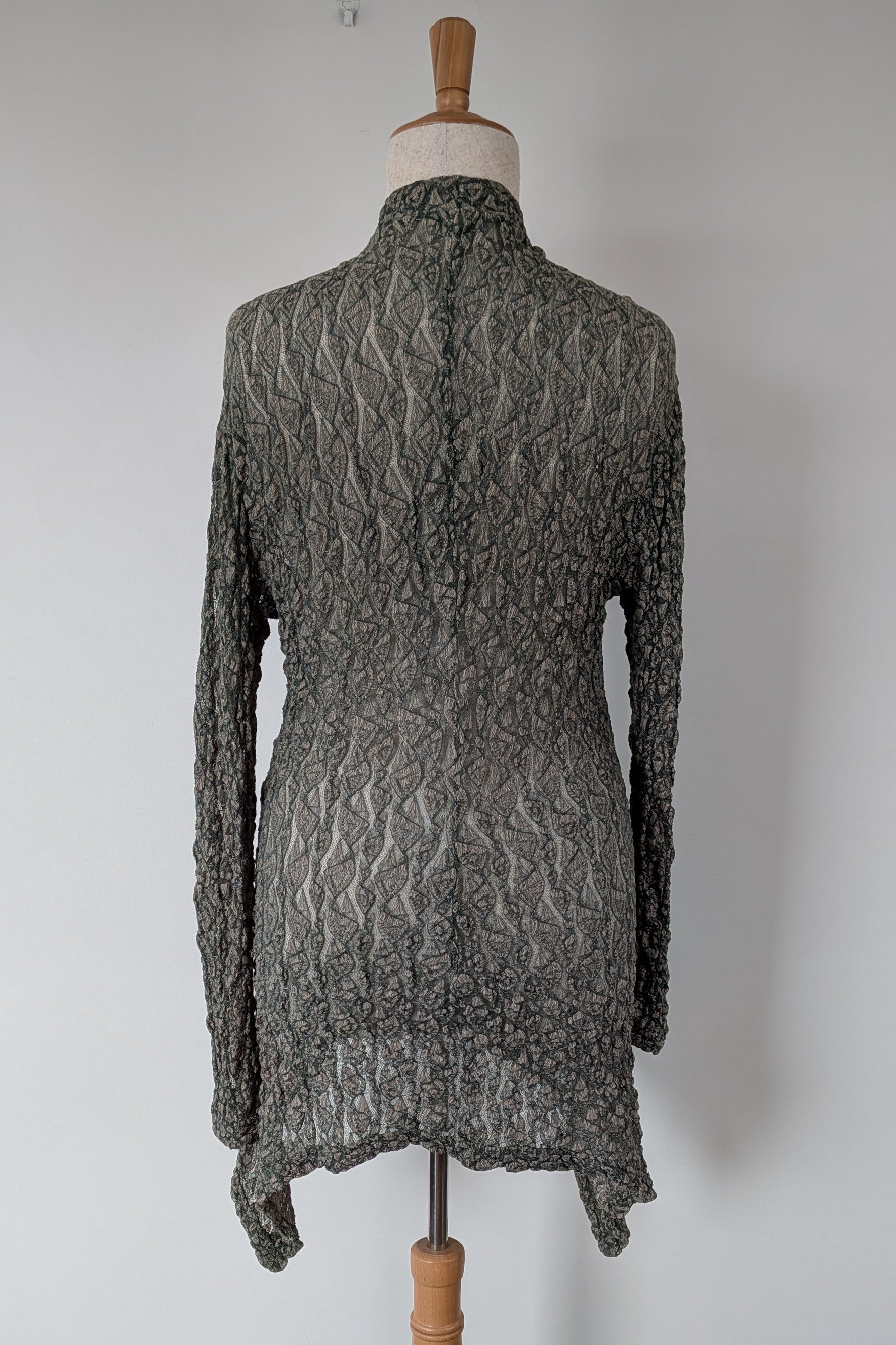 Vintage Y2K Envy Me Green Bouclé Weave Tunic One Size
