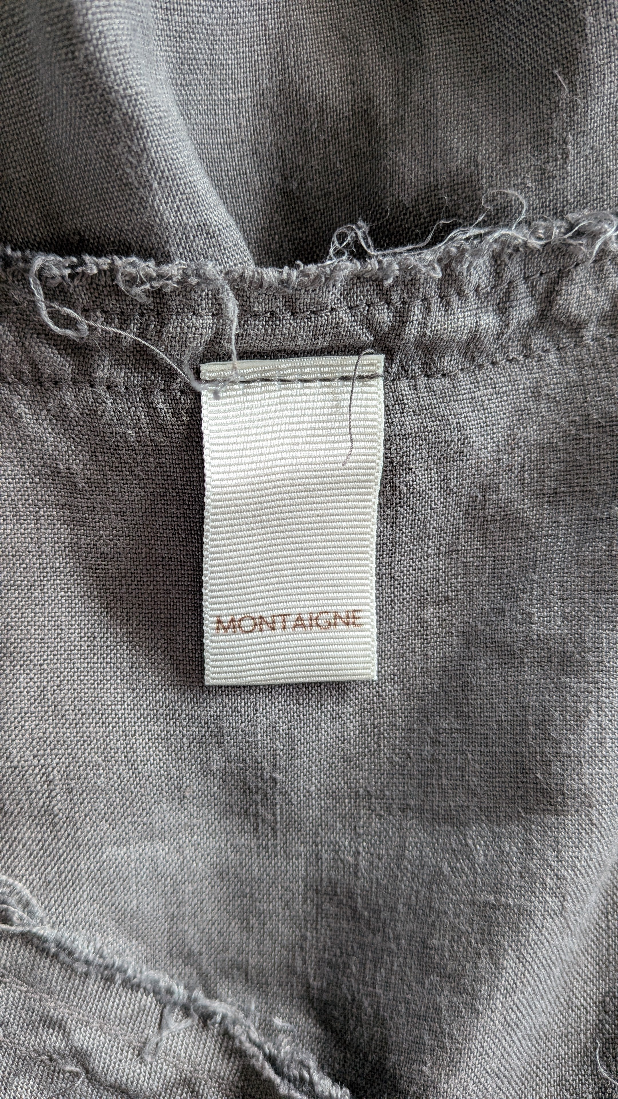 Montaigne Grey Pur Frayed Singlet Top in Linen Size S