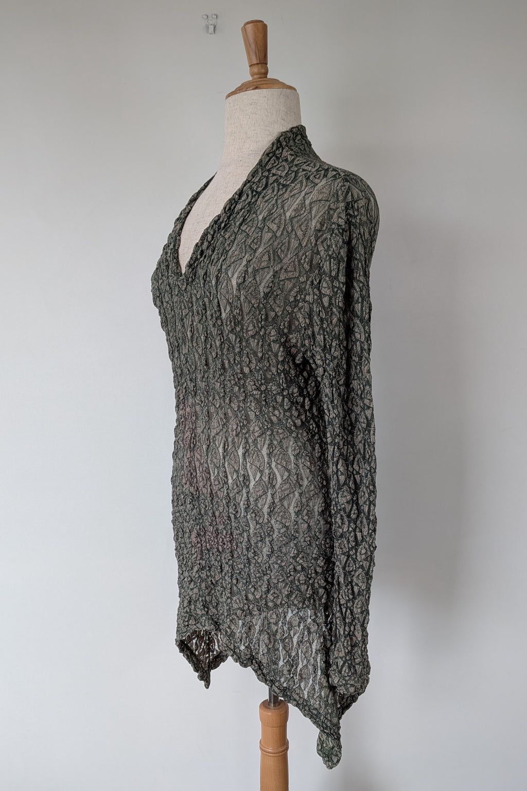 Vintage Y2K Envy Me Green Bouclé Weave Tunic One Size