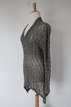 Vintage Y2K Envy Me Green Bouclé Weave Tunic One Size