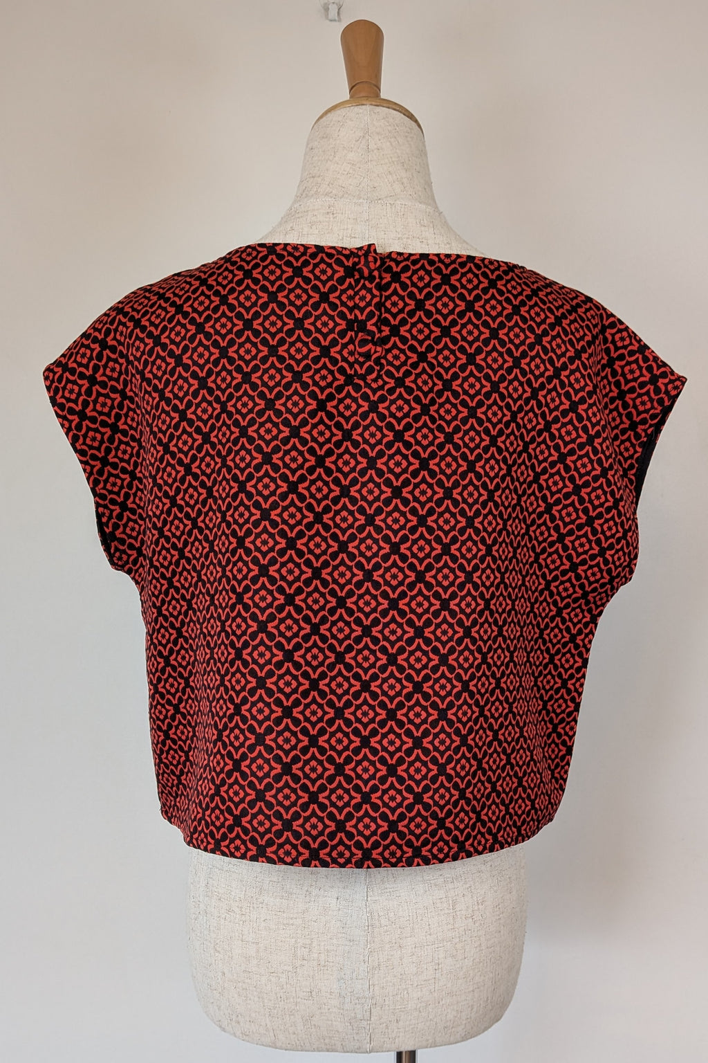 Revival Retro Red & Black Pom Pom Top Size 14