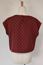 Revival Retro Red & Black Pom Pom Top Size 14