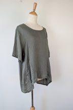 Dolce Vita Italian Linen Top in Khaki One Size