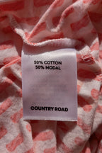 Country Road Geometric Red White Print Top Size S