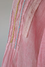 Nemuki Pink Embroidered 100% Cotton Gauze Kurta Tunic Size M