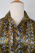 Vintage 90s Talkabout Leopard Print Shirt Size L