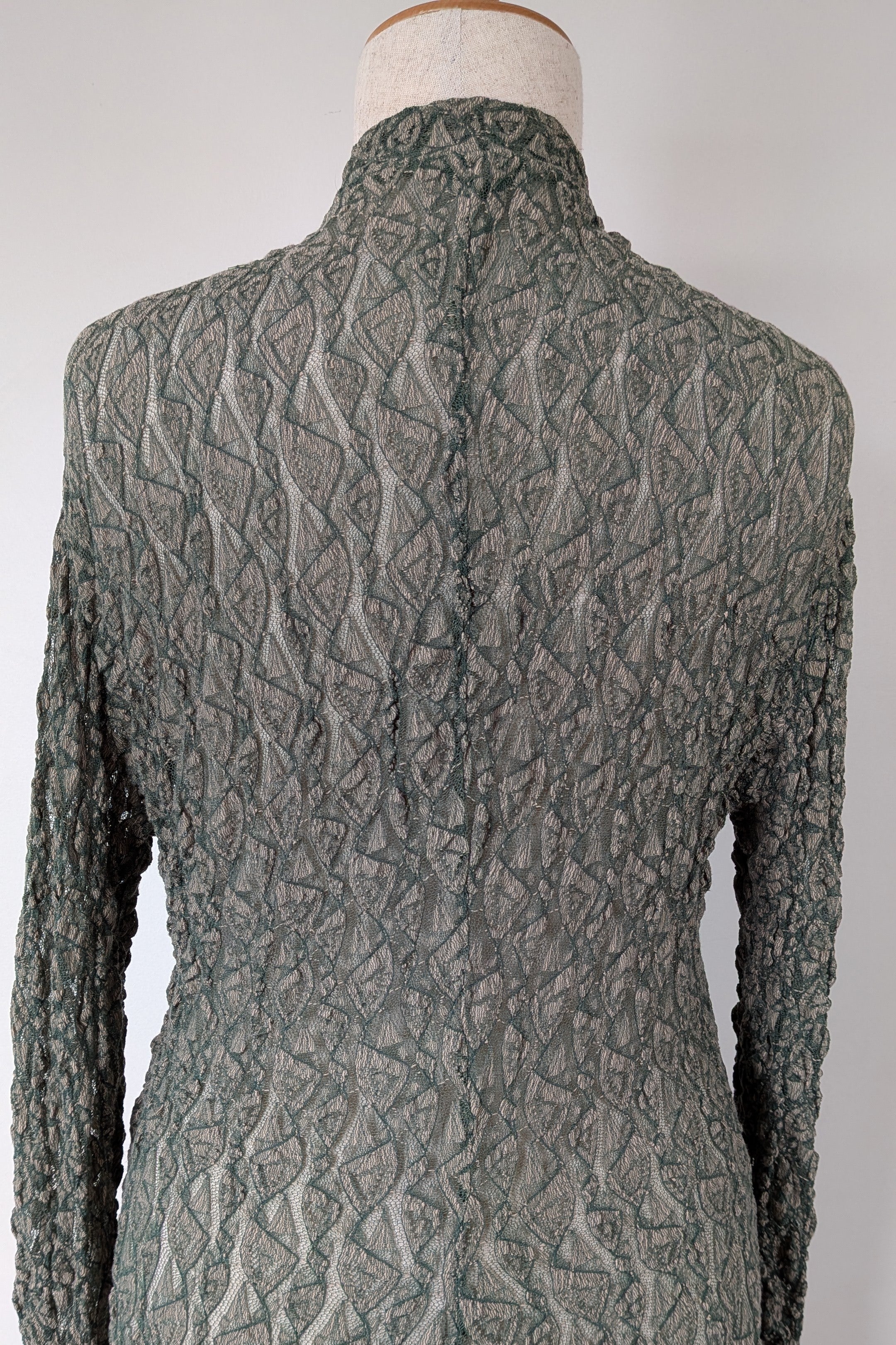 Vintage Y2K Envy Me Green Bouclé Weave Tunic One Size