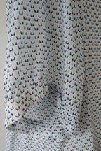 Country Road Blue Geometric Cotton Puff Sleeve Shirt Size S