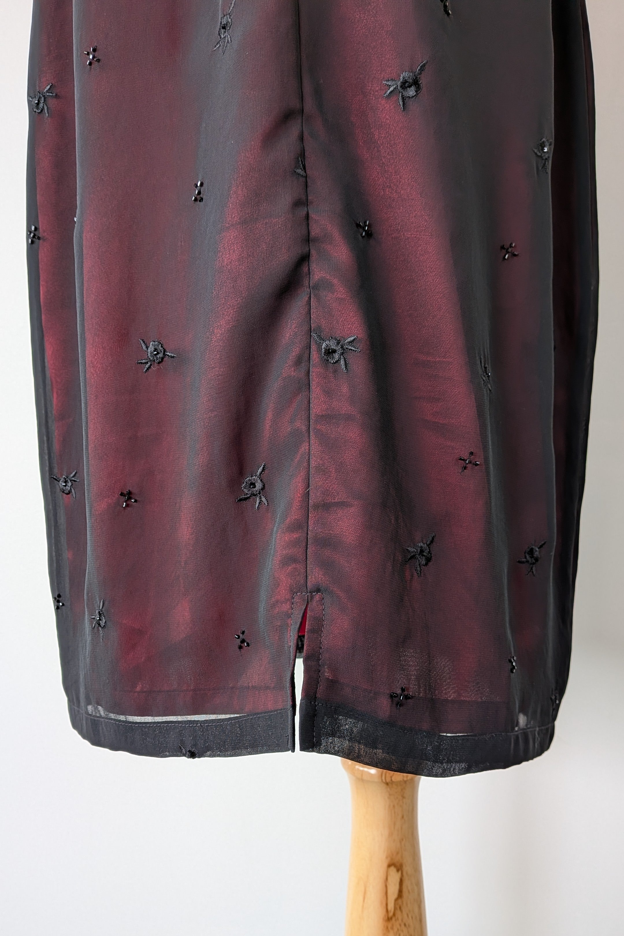 Vintage Y2K Suzanne Grae Red & Black Overlay Dress Size 12