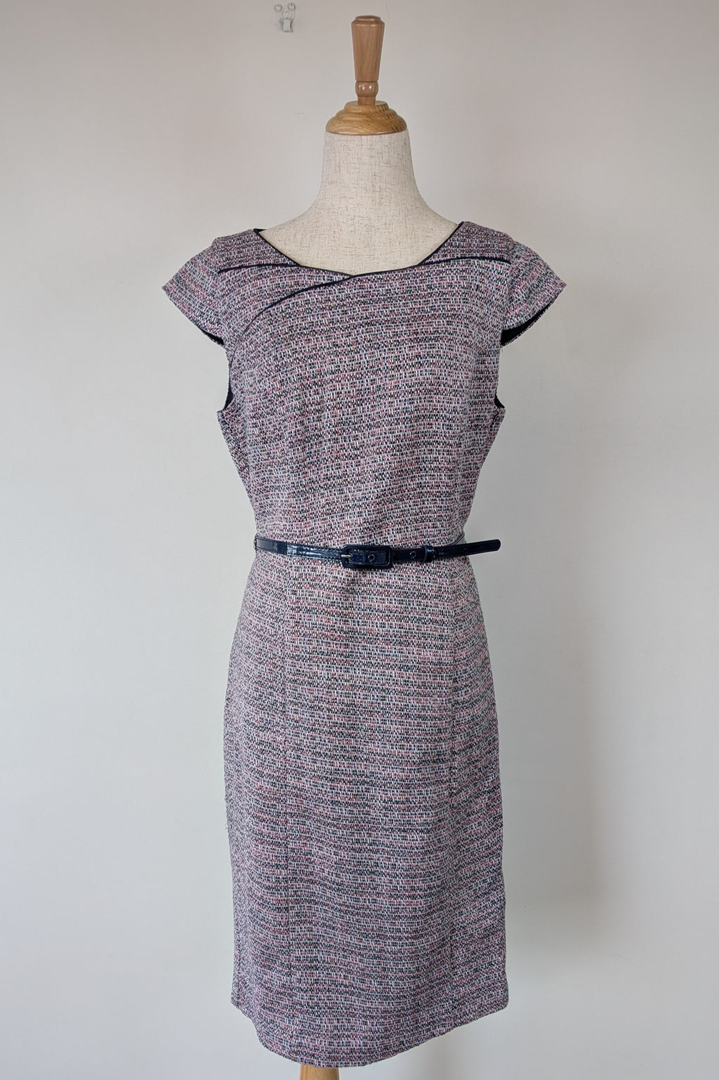 Review Tweed Pencil Dress with Belt Size 12