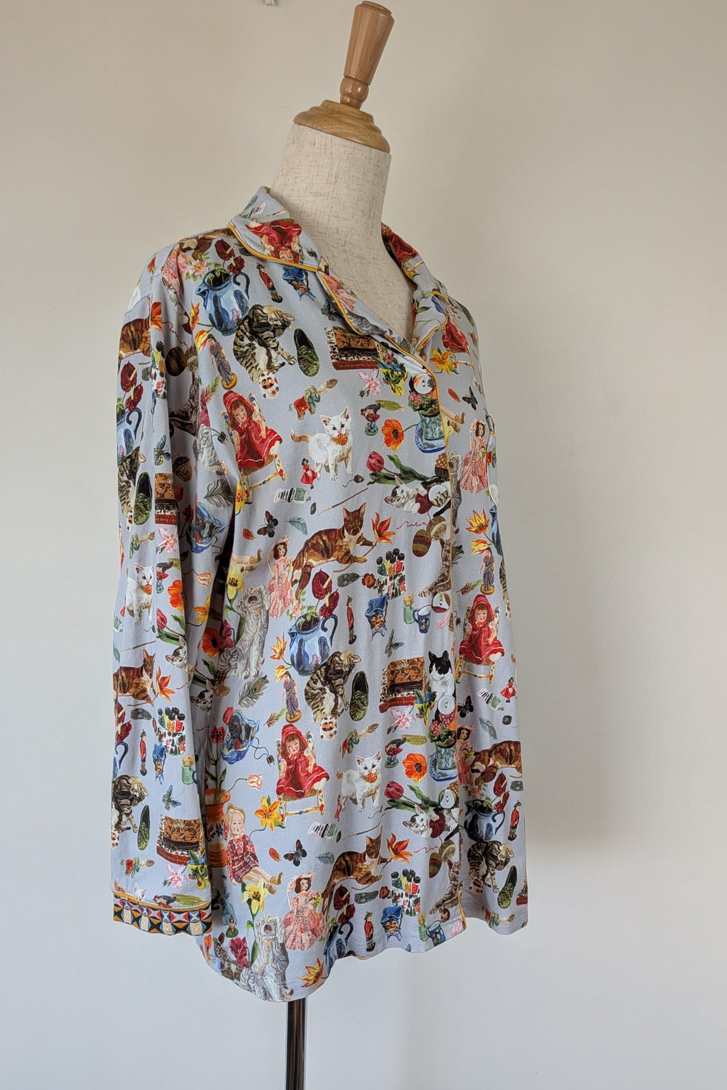 Blue Illusion x Nathalie Lété House of Cats PJ Top Size S
