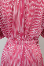 Vintage 80s Debra Fashions Melbourne Pink & White Abstract Pattern Shirtwaister Dress Size 10/12