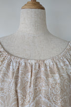 W Lane Linen Blend Beige & White Paisley Print Top Size 10