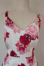 Portmans White & Pink Floral Fit and Flare Dress Size 10